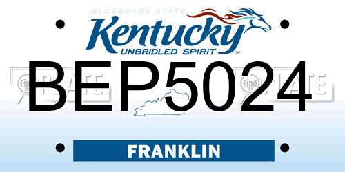 BEP5024 Kentucky License Plate