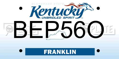 BEP56O Kentucky License Plate