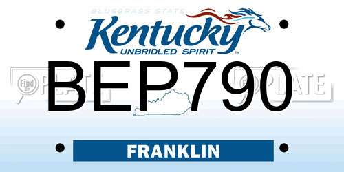 BEP790 Kentucky License Plate