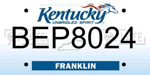 BEP8024 Kentucky License Plate