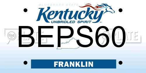 BEPS60 Kentucky License Plate