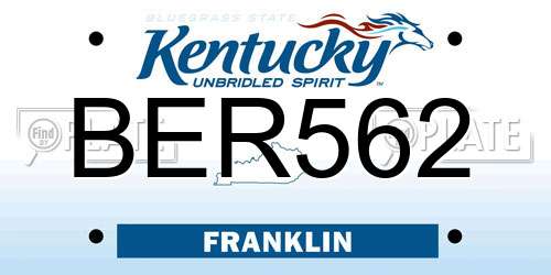 BER562 Kentucky License Plate
