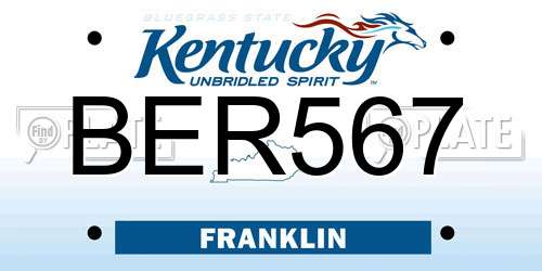BER567 Kentucky License Plate