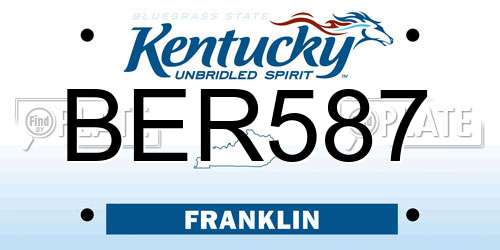 BER587 Kentucky License Plate