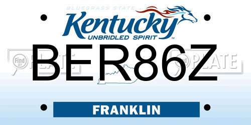 BER86Z Kentucky License Plate