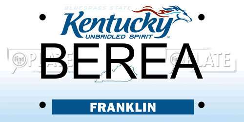 BEREA Kentucky License Plate