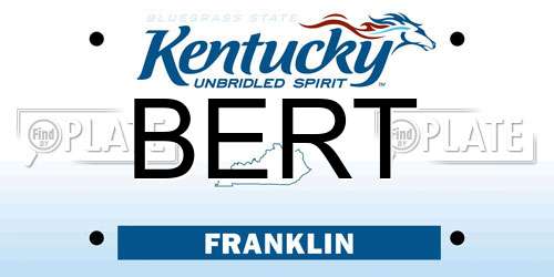 BERT Kentucky License Plate