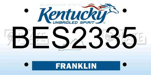 BES2335 Kentucky License Plate