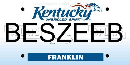 BESZEEB Kentucky License Plate
