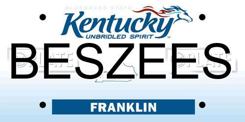 BESZEES Kentucky License Plate