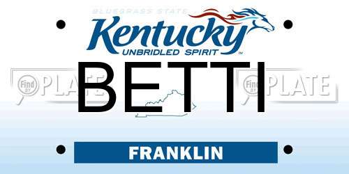 BETTI Kentucky License Plate