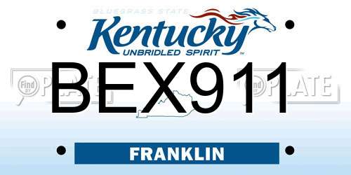 BEX911 Kentucky License Plate