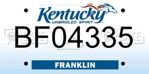BF04335 Kentucky License Plate