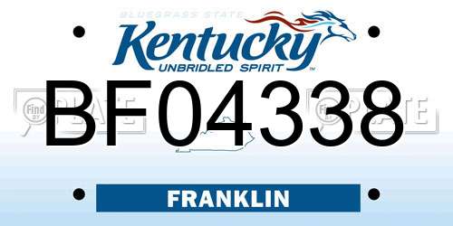 BF04338 Kentucky License Plate