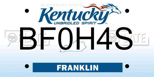 BF0H4S Kentucky License Plate