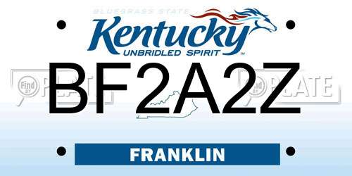 BF2A2Z Kentucky License Plate