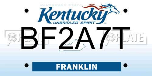 BF2A7T Kentucky License Plate
