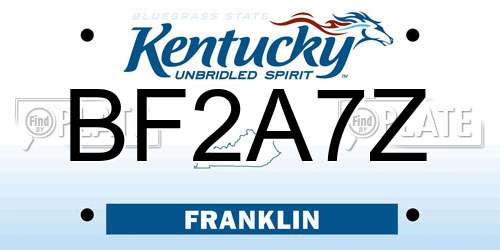 BF2A7Z Kentucky License Plate