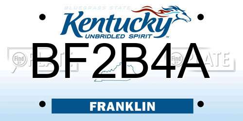 BF2B4A Kentucky License Plate