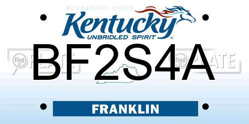 BF2S4A Kentucky License Plate