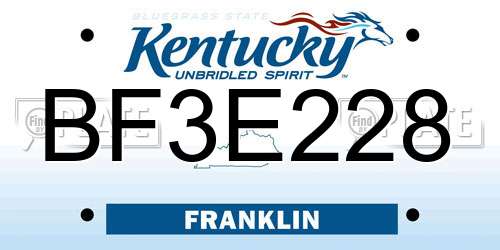 BF3E228 Kentucky License Plate