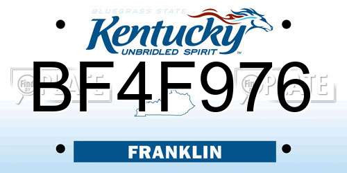 BF4F976 Kentucky License Plate