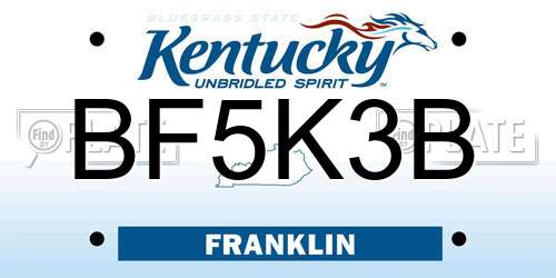 BF5K3B Kentucky License Plate