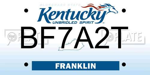 BF7A2T Kentucky License Plate