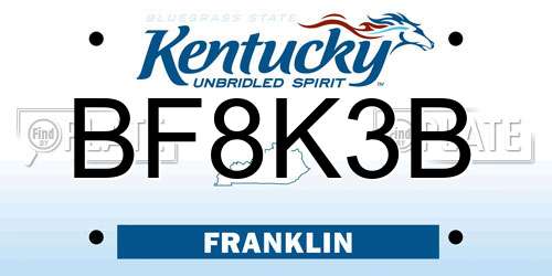 BF8K3B Kentucky License Plate