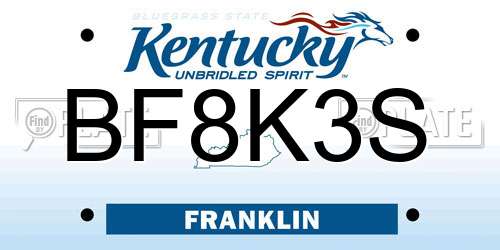 BF8K3S Kentucky License Plate