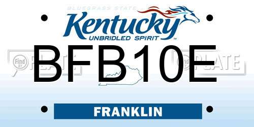 BFB10E Kentucky License Plate