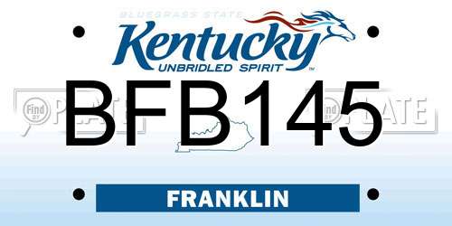 BFB145 Kentucky License Plate