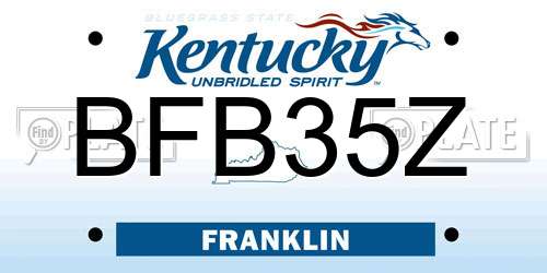 BFB35Z Kentucky License Plate