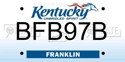BFB97B Kentucky License Plate