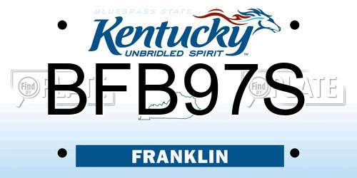 BFB97S Kentucky License Plate