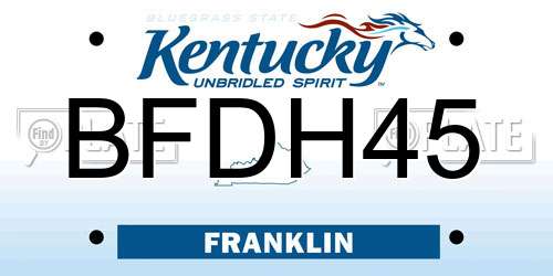 BFDH45 Kentucky License Plate