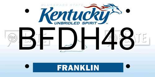 BFDH48 Kentucky License Plate