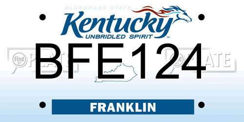 BFE124 Kentucky License Plate
