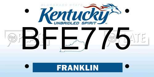 BFE775 Kentucky License Plate