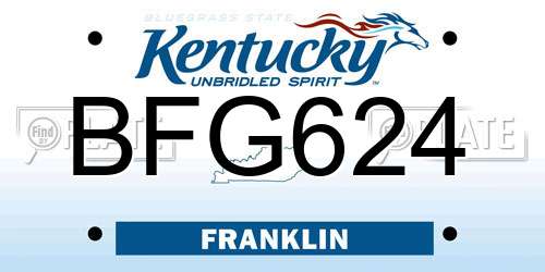 BFG624 Kentucky License Plate