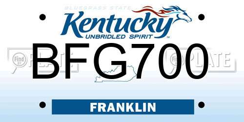 BFG700 Kentucky License Plate