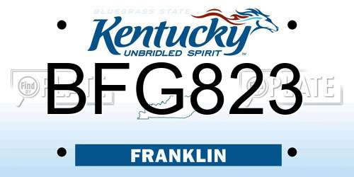 BFG823 Kentucky License Plate