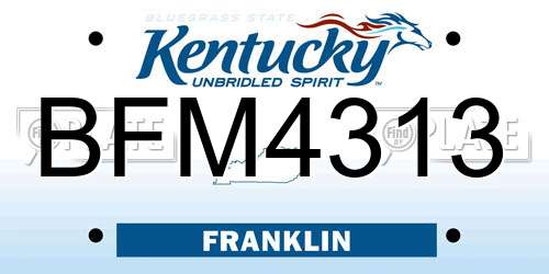 BFM4313 Kentucky License Plate