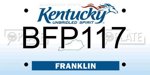 BFP117 Kentucky License Plate