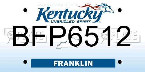 BFP6512 Kentucky License Plate