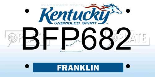 BFP682 Kentucky License Plate