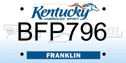 BFP796 Kentucky License Plate