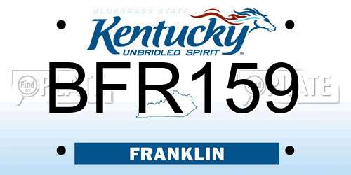BFR159 Kentucky License Plate