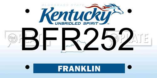 BFR252 Kentucky License Plate