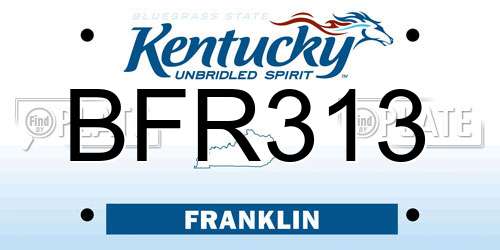 BFR313 Kentucky License Plate